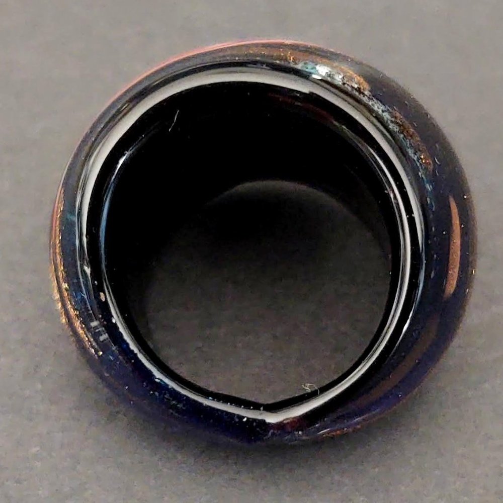 Hand blown multi color domed glass ring - Picture 5 of 7